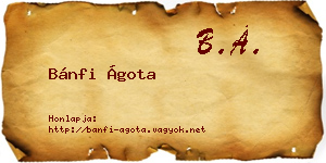 Bánfi Ágota névjegykártya